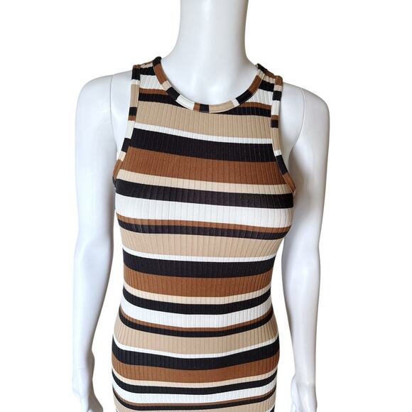 NO BOUNDARIES Womens Size Small (3-5) Sleeveless Striped Ribbed Tank Dress - Picture 5 of 8